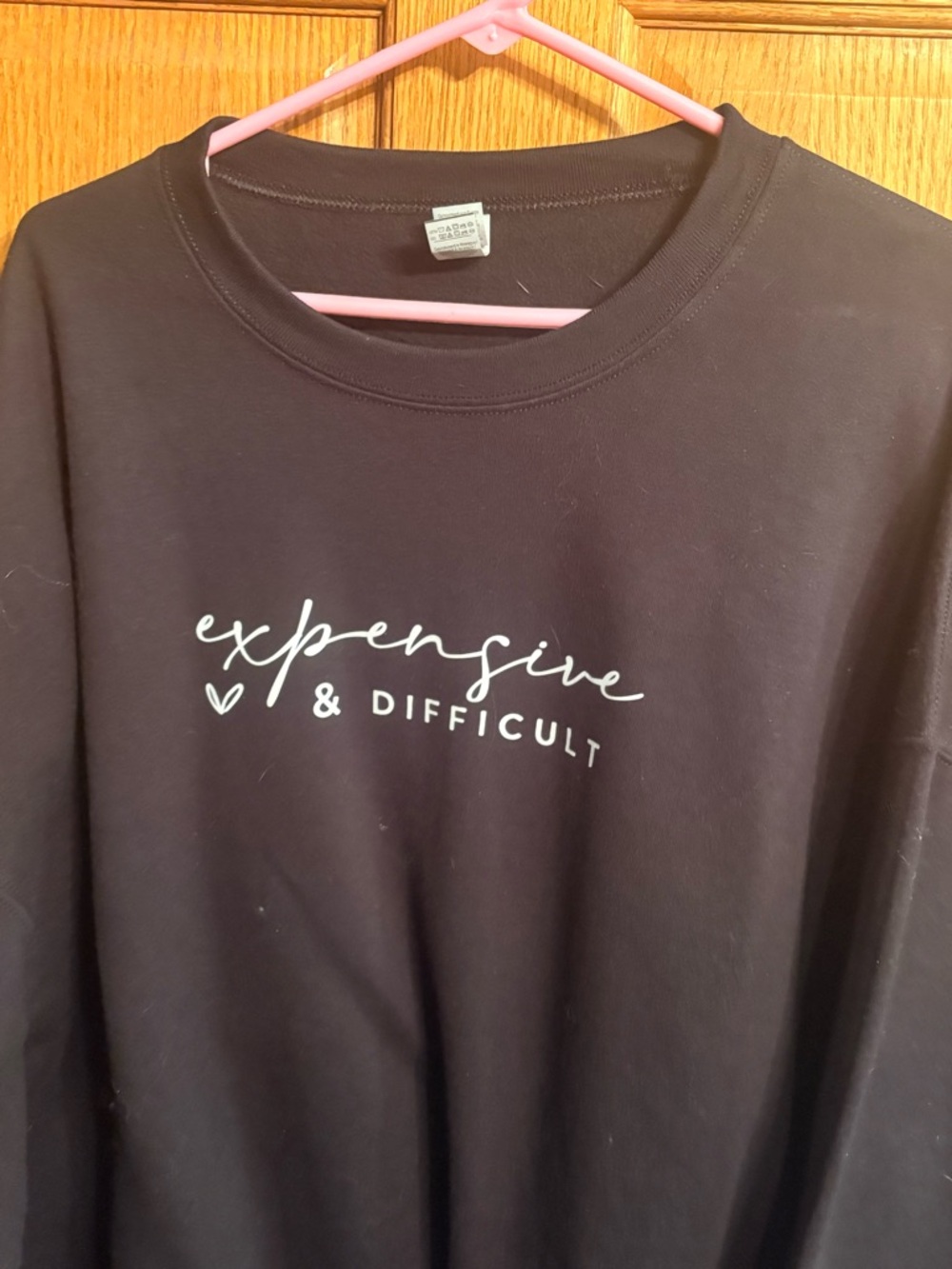 Black "expensive & difficult" Graphic Crewneck